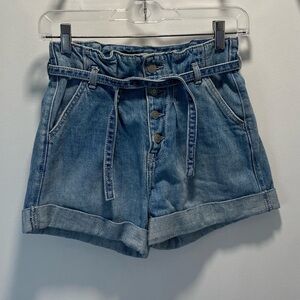 Hollister Blue Jean Shorts with Belted Waist